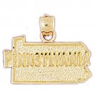 14K GOLD STATE MAP CHARM - PENNYSYLVANIA #5110