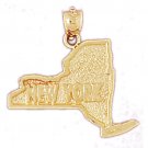 14K GOLD STATE MAP CHARM - NEW YORK #5104 14K GOLD STATE MAP CHARM - NEW YORK #5104