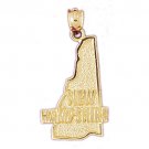 14K GOLD STATE MAP CHARM - NEW HAMPSHIRE #5101 14K GOLD STATE MAP CHARM - NEW HAMPSHIRE #5101