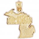 14K GOLD STATE MAP CHARM - MITCHIGAN #5094