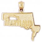 14K GOLD STATE MAP CHARM - MARYLAND #5092