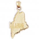 14K GOLD STATE MAP CHARM - MAINE #5091