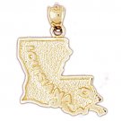 14K GOLD STATE MAP CHARM - LOUISIANA #5090 14K GOLD STATE MAP CHARM - LOUISIANA #5090