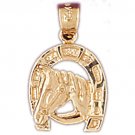 14K GOLD WESTERN CHARM - HORSESHOE #5137
