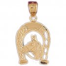 14K GOLD WESTERN CHARM - HORSESHOE #5132
