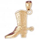 14K GOLD CHARM - COWBOY BOOT #5193