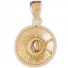 14K GOLD CHARM - MEXICAN SOMBRERO MACIEL HAT #5181 14K GOLD CHARM - MEXICAN SOMBRERO MACIEL HAT #5181