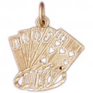 14K GOLD GAMBLING CHARM - PLAYING CARDS #5455