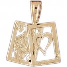 14K GOLD GAMBLING CHARM - PLAYING CARDS #5441