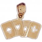 14K GOLD GAMBLING CHARM - PLAYING CARDS #5437