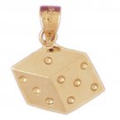 14K GOLD GAMBLING CHARM - DICE #5432 14K GOLD GAMBLING CHARM - DICE #5432