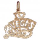 14K GOLD GAMBLING CHARM - I LOVE LAS VEGAS #5392