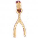 14K GOLD GAMBLING CHARM - WISHBONE #5384