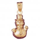 14K GOLD CHRISTMAS CHARM - SNOWMAN #5562