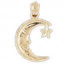 14K GOLD CHARM - MOON AND STAR #5632 14K GOLD CHARM - MOON AND STAR #5632