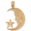 14K GOLD CHARM - MOON AND STAR #5615 14K GOLD CHARM - MOON AND STAR #5615