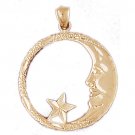 14K GOLD CHARM - MOON AND STAR #5614 14K GOLD CHARM - MOON AND STAR #5614