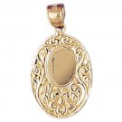 14K GOLD CHARM - ENGRAVABLE PLATE #5781