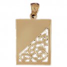14K GOLD CHARM - ENGRAVABLE PLATE #5775