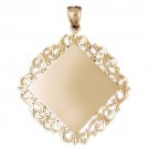 14K GOLD CHARM - ENGRAVABLE PLATE #5773