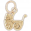 14K GOLD BABY CHARM - PERAMBULATOR #5931