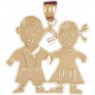 14K GOLD CHILDREN'S CHARM - BOY & GIRL #5894