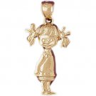 14K GOLD CHILDREN'S CHARM - A GIRL #5889