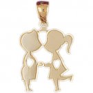 14K GOLD CHILDREN'S CHARM - KISSING #5886
