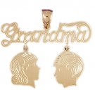14K GOLD CHILDREN'S CHARM - GRANDMA OF 2 #5874