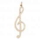 14K GOLD MUSIC CHARM - MUSICAL CLEF SIGN #6264