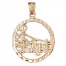 14K GOLD MUSIC CHARM - MUSICAL NOTES #6255
