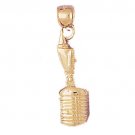 14K GOLD MUSIC CHARM - MICROPHONE #6250