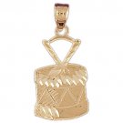 14K GOLD MUSIC CHARM - SIDE DRUM #6236