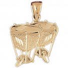 14K GOLD MUSIC CHARM - KETTLEDRUM #6234