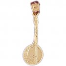 14K GOLD MUSIC CHARM - BANJO #6221