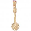 14K GOLD MUSIC CHARM - BANJO #6220
