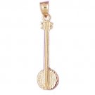 14K GOLD MUSIC CHARM - BANJO #6219