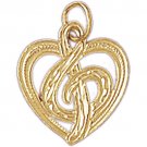 14K GOLD MUSIC CHARM - MUSIC CLEF SIGN #6198
