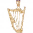 14K GOLD MUSIC CHARM - HARP #6182