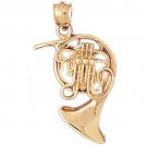 14K GOLD MUSIC CHARM - FRENCH HORN #6176