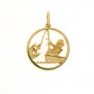 14K GOLD CHARM - FISHING #6343