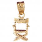 14K GOLD CHARM - BEACH CHAIR #7018