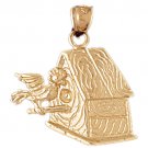 14K GOLD CHARM - BIRD HOUSE #7005
