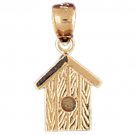 14K GOLD CHARM - BIRD HOUSE #7004