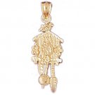 14K GOLD CHARM - CLOCK #6572