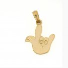 14K GOLD CHARM - I LOVE YOU SIGN #6512