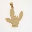 14K GOLD CHARM - I LOVE YOU SIGN #6508