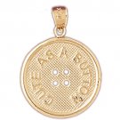 14K GOLD CHARM - BUTTON #6420