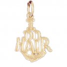 14K GOLD HAIRDRESSER CHARM - I DO HAIR #6368