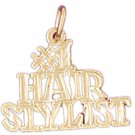 14K GOLD HAIRDRESSER CHARM - #1 HAIR STYLIST #6367